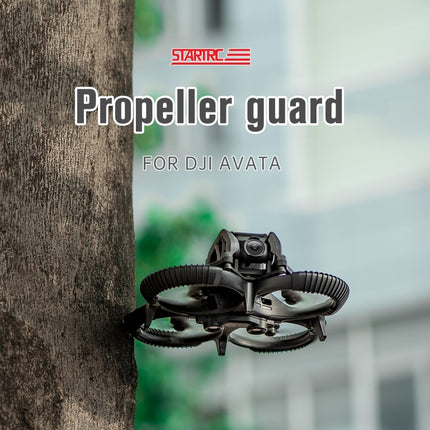 For DJI Avata STARTRC Drone Propeller TPU Protective Guard Anti-collision Ring Cover(Black)-garmade.com