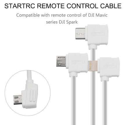 STARTRC 30cm 8 Pin to Micro USB Converting Connector Data Cable for DJI Mavic Mini / Air, Shark Remote Controller(White)-garmade.com