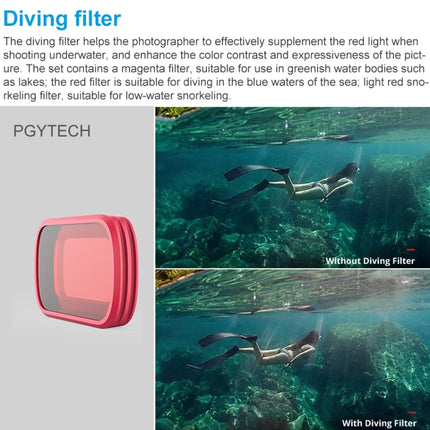 PGYTECH P-18C-016 Light Red Snorkeling Filter Profession Diving Color Lens Filter for DJI Osmo Pocket-garmade.com
