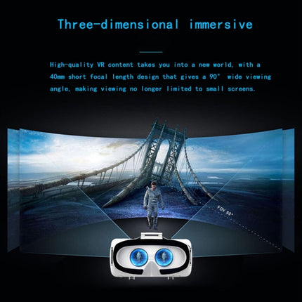 VR SHINECON G06EB Virtual Reality 3D Video Glasses Suitable for 4.7 inch - 6.1 inch Smartphone with HiFi Headset (White)-garmade.com
