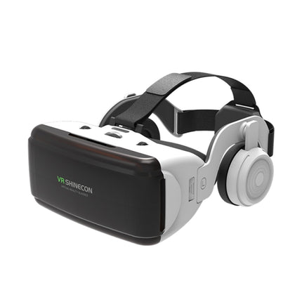 VR SHINECON G06E Virtual Reality 3D Video Glasses Suitable for 4.7 inch - 6.1 inch Smartphone with Headset (White)-garmade.com