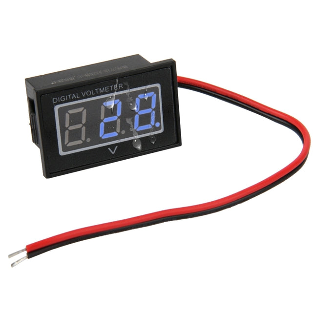 V40D 2 Wires Blue Light Display Mini Waterproof IPX4 Digital Voltage Meter, Measure Voltage: DC 2.5-30V-garmade.com