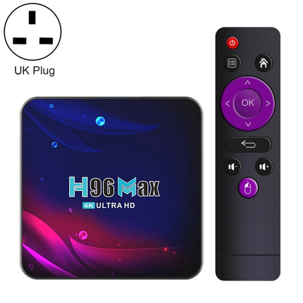 H96 Max V11 4K Smart TV BOX Android 11.0 Media Player wtih Remote Control, RK3318 Quad-Core 64bit Cortex-A53, RAM: 4GB, ROM: 64GB, Support Dual Band WiFi, Bluetooth, Ethernet, UK Plug-garmade.com