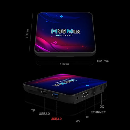 H96 Max V11 4K Smart TV BOX Android 11.0 Media Player wtih Remote Control, RK3318 Quad-Core 64bit Cortex-A53, RAM: 4GB, ROM: 64GB, Support Dual Band WiFi, Bluetooth, Ethernet, EU Plug-garmade.com