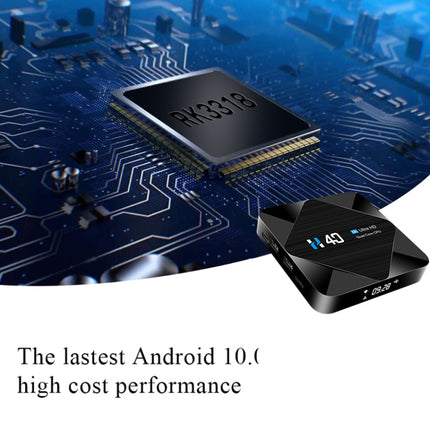 H40 4K Ultra HD Smart TV BOX Android 10.0 Media Player wtih Remote Control, Quad-core, RAM: 4GB, ROM: 32GB(US Plug)-garmade.com