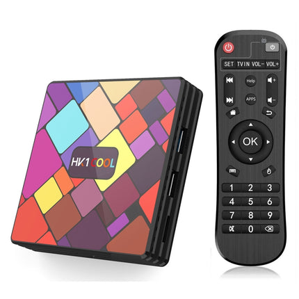 HK1COOL 4K UHD Smart TV Box with Remote Controller, Android 9.0 RK3318 Quad-core Cortex-A53, 4GB+64GB, Support WiFi & BT & AV & HDMI & RJ45 & TF Card-garmade.com