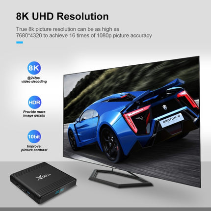 X96 Air 4K Smart TV BOX Android 9.0 Media Player wtih Remote Control, Quad-core Amlogic S905X3, RAM: 2GB, ROM: 16GB, Dual Band WiFi, UK Plug-garmade.com