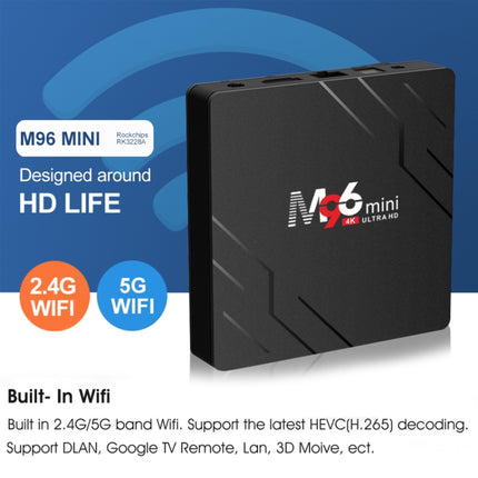 M96mini 4K Smart TV BOX Android 9.0 Media Player wtih Remote Control, Quad-core RK3228A, RAM: 2GB, ROM: 16GB, Dual Band WiFi, UK Plug-garmade.com