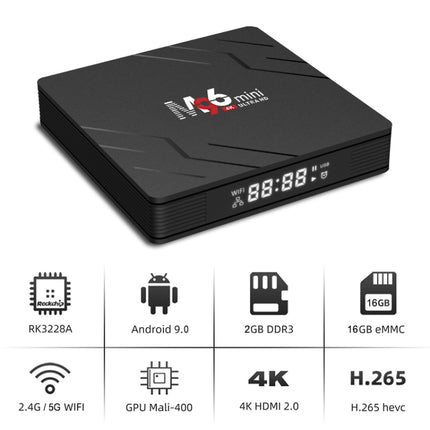 M96mini 4K Smart TV BOX Android 9.0 Media Player wtih Remote Control, Quad-core RK3228A, RAM: 2GB, ROM: 16GB, Dual Band WiFi, UK Plug-garmade.com