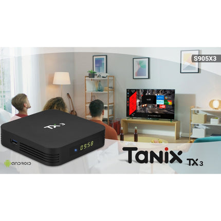 TANIX TX3 4K Smart TV BOX Android 9.0 Media Player wtih Remote Control, Quad Core Amlogic S905X3, RAM: 2GB, ROM: 16GB, 2.4GHz WiFi, Bluetooth, EU Plug-garmade.com