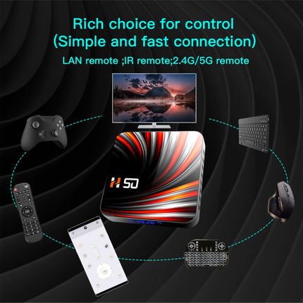 H50 4K Smart TV BOX Android 10.0 Media Player wtih Remote Control, Quad Core RK3318, RAM: 2GB, ROM: 16GB, 2.4GHz/5GHz WiFi, Bluetooth, US Plug-garmade.com