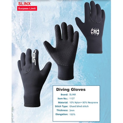 SLINX 1127 3mm Neoprene Non-slip Wear-resistant Warm Diving Gloves, Size: S-garmade.com