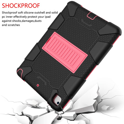 Shockproof Two-color Silicone Protection Shell for iPad 9.7(2018) & 9.7(2017) & Air 2, with Holder(Black+Red)-garmade.com