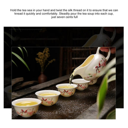 Ceramics Kung Fu Teaware Teapot Teacup Set(Singing Birds and Fragrant Flowers)-garmade.com
