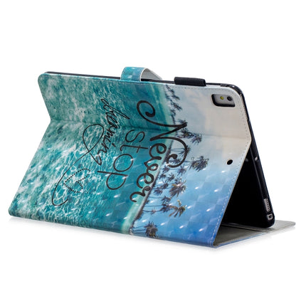 3D Horizontal Flip Leather Case with Holder & Card Slots For iPad Air / Air 2 / iPad Pro 9.7 2016 / iPad 9.7 2017 / iPad 9.7 2018(Blue Coconut Grove)-garmade.com