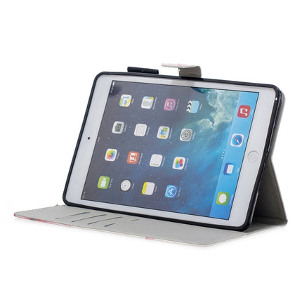 3D Horizontal Flip Leather Case with Holder & Card Slots For iPad mini 5 & 4 & 3 & 2 & 1 (Red Flower)-garmade.com