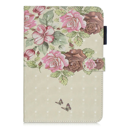3D Horizontal Flip Leather Case with Holder & Card Slots For iPad mini 5 & 4 & 3 & 2 & 1 (Flower Butterfly)-garmade.com