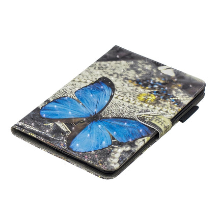 3D Horizontal Flip Leather Case with Holder & Card Slots For iPad mini 5 & 4 & 3 & 2 & 1 (Blue Butterfly)-garmade.com