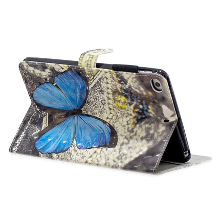 3D Horizontal Flip Leather Case with Holder & Card Slots For iPad mini 5 & 4 & 3 & 2 & 1 (Blue Butterfly)-garmade.com
