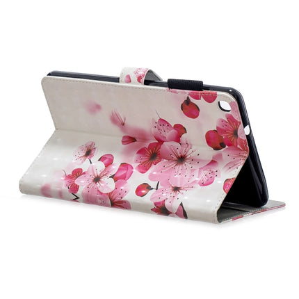 3D Horizontal Flip Leather Case with Holder & Card Slots For Galaxy Tab A 8 (2019)(Red Flower)-garmade.com