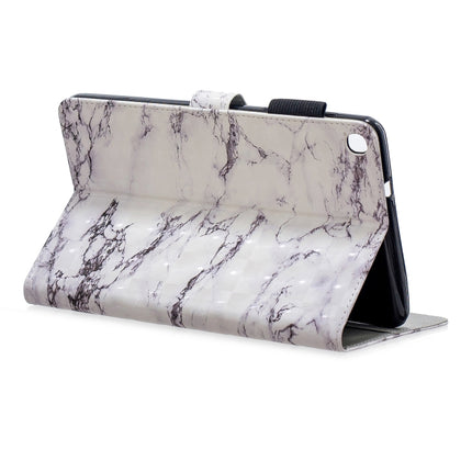 3D Horizontal Flip Leather Case with Holder & Card Slots For Galaxy Tab A 8 (2019)(White Marble)-garmade.com
