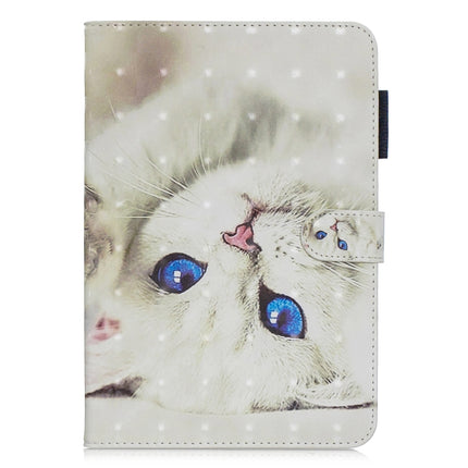3D Horizontal Flip Leather Case with Holder & Card Slots For Galaxy Tab A 8 (2019)(White Cat)-garmade.com