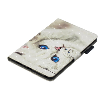3D Horizontal Flip Leather Case with Holder & Card Slots For Galaxy Tab A 8 (2019)(White Cat)-garmade.com