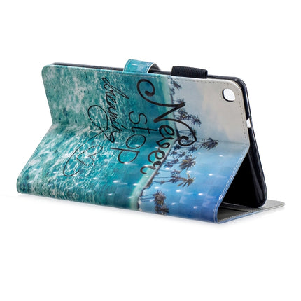 3D Horizontal Flip Leather Case with Holder & Card Slots For Galaxy Tab A 8 (2019)(Blue Coconut Grove)-garmade.com