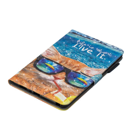 3D Horizontal Flip Leather Case with Holder & Card Slots For Galaxy Tab A 8 (2019)(Undersea Cat)-garmade.com