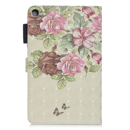 3D Horizontal Flip Leather Case with Holder & Card Slots For Galaxy Tab A 8 (2019)(Flower Butterfly)-garmade.com
