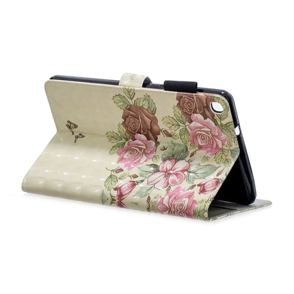 3D Horizontal Flip Leather Case with Holder & Card Slots For Galaxy Tab A 8 (2019)(Flower Butterfly)-garmade.com