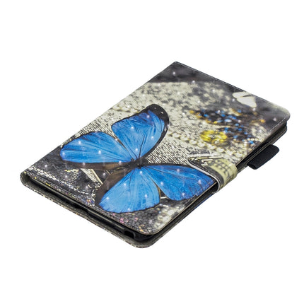 3D Horizontal Flip Leather Case with Holder & Card Slots For Galaxy Tab A 8 (2019)(Blue Butterfly)-garmade.com