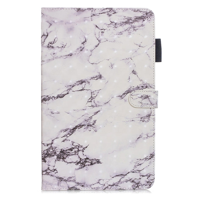 3D Horizontal Flip Leather Case with Holder & Card Slots For Galaxy Tab A 10.5(White Marble)-garmade.com