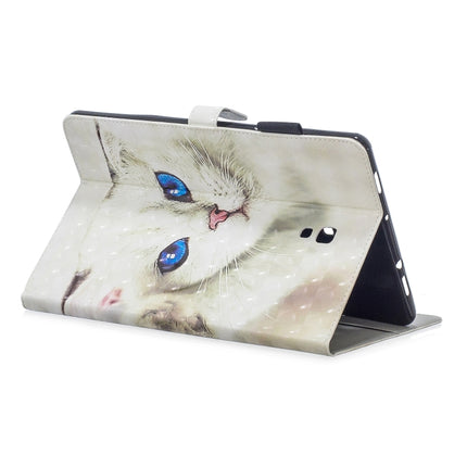 3D Horizontal Flip Leather Case with Holder & Card Slots For Galaxy Tab A 10.5(White Cat)-garmade.com