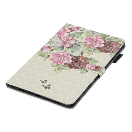 3D Horizontal Flip Leather Case with Holder & Card Slots For Galaxy Tab A 10.5(Flower Butterfly)-garmade.com
