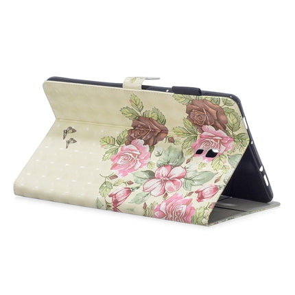 3D Horizontal Flip Leather Case with Holder & Card Slots For Galaxy Tab A 10.5(Flower Butterfly)-garmade.com