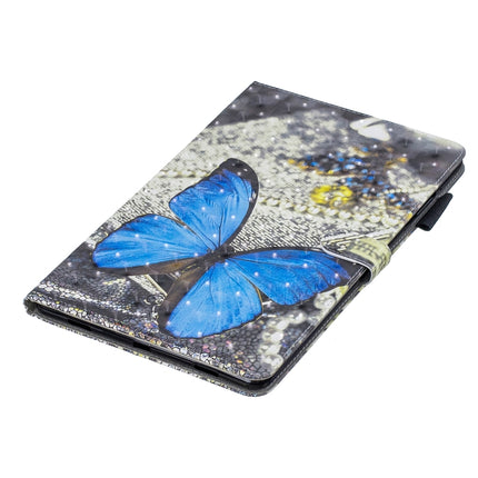 3D Horizontal Flip Leather Case with Holder & Card Slots For Galaxy Tab A 10.5(Blue Butterfly)-garmade.com