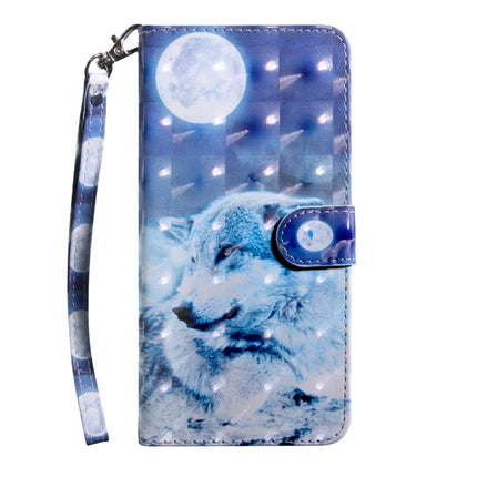 3D Painting Pattern Coloured Drawing Horizontal Flip TPU + PU Leather Case with Holder & Card Slots & Wallet For iPhone 6 / 6S(Moon Wolf)-garmade.com