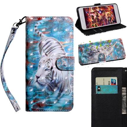 3D Painting Pattern Coloured Drawing Horizontal Flip TPU + PU Leather Case with Holder & Card Slots & Wallet For iPhone 6 / 6S(Tiger)-garmade.com