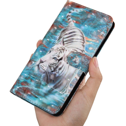 3D Painting Pattern Coloured Drawing Horizontal Flip TPU + PU Leather Case with Holder & Card Slots & Wallet For iPhone 6 / 6S(Tiger)-garmade.com