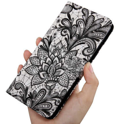 3D Painting Pattern Coloured Drawing Horizontal Flip TPU + PU Leather Case with Holder & Card Slots & Wallet For iPhone 6 Plus(Black Lace)-garmade.com