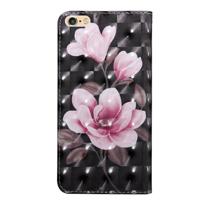 3D Painting Pattern Coloured Drawing Horizontal Flip TPU + PU Leather Case with Holder & Card Slots & Wallet For iPhone 6 Plus(Pink Flower)-garmade.com