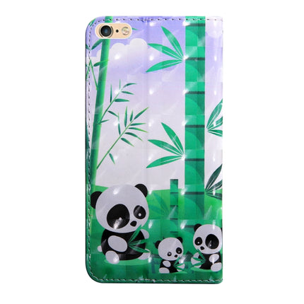 3D Painting Pattern Coloured Drawing Horizontal Flip TPU + PU Leather Case with Holder & Card Slots & Wallet For iPhone 6 Plus(Bamboo Panda)-garmade.com