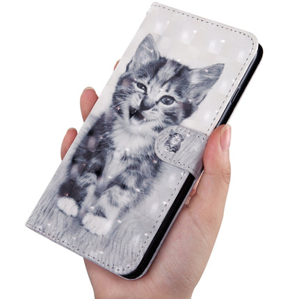 3D Painting Pattern Coloured Drawing Horizontal Flip TPU + PU Leather Case with Holder & Card Slots & Wallet For iPhone XS Max(Smile Cat)-garmade.com