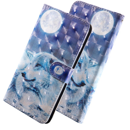 3D Painting Pattern Coloured Drawing Horizontal Flip TPU + PU Leather Case with Holder & Card Slots & Wallet For iPhone XS Max(Moon Wolf)-garmade.com