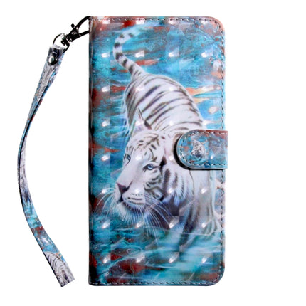 3D Painting Pattern Coloured Drawing Horizontal Flip TPU + PU Leather Case with Holder & Card Slots & Wallet For iPhone XS Max(Tiger)-garmade.com