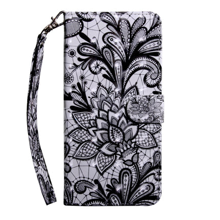 3D Painting Pattern Coloured Drawing Horizontal Flip TPU + PU Leather Case with Holder & Card Slots & Wallet For iPhone X / XS(Black Lace)-garmade.com