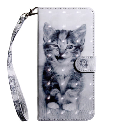 3D Painting Pattern Coloured Drawing Horizontal Flip TPU + PU Leather Case with Holder & Card Slots & Wallet For iPhone XR(Smile Cat)-garmade.com