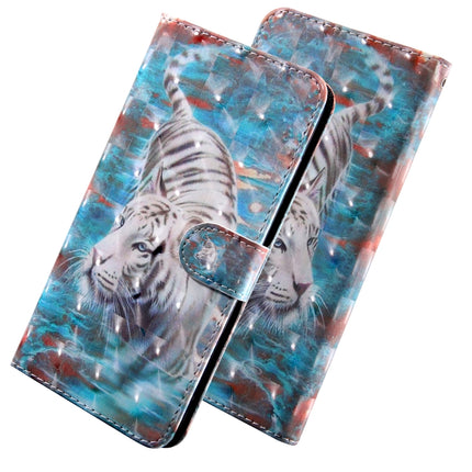 3D Painting Pattern Coloured Drawing Horizontal Flip TPU + PU Leather Case with Holder & Card Slots & Wallet For iPhone XR(Tiger)-garmade.com