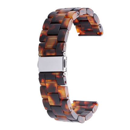 Tortoiseshell Pattern Simple Fashion Resin Watch Strap for 20mm Connection Smart Watch-garmade.com